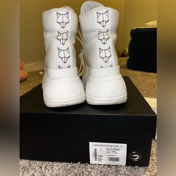 Naked Wolfe Spike Leather Boots (White) - Picture 3 of 5